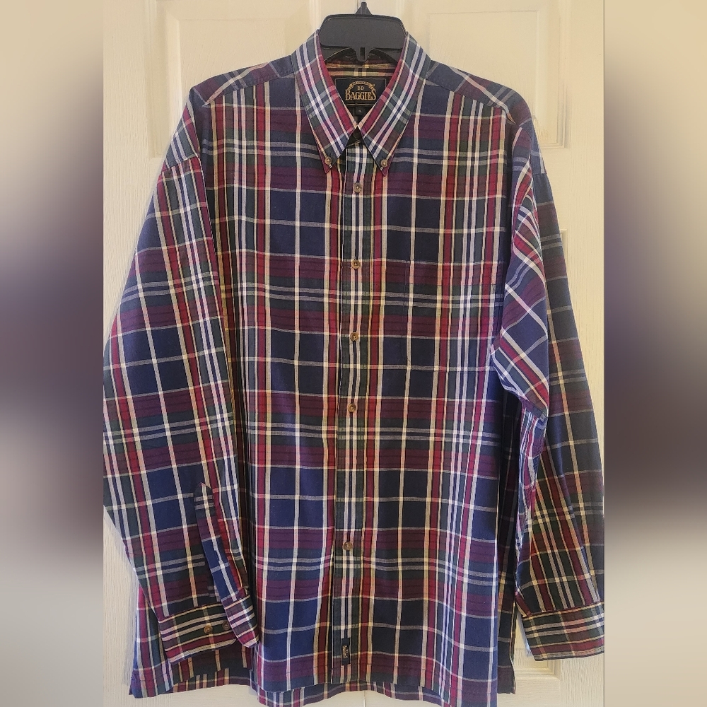 Mens Shirt BD Baggies Long Sleeve Cotton Blend Button Down XL